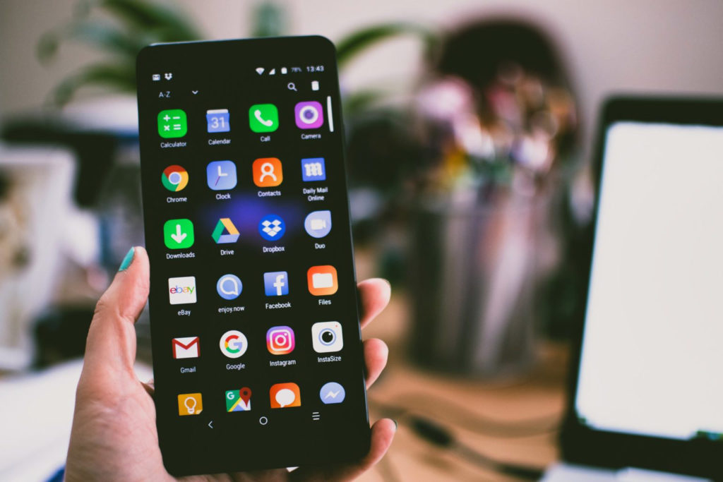 Eingeschaltetes Smartphone