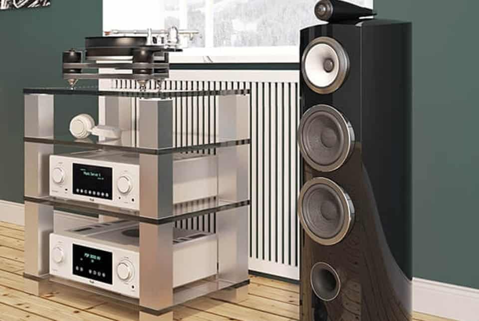 Hochwertiges Highend Rack aus Glas und Edelstahlt von der Firma Spectral